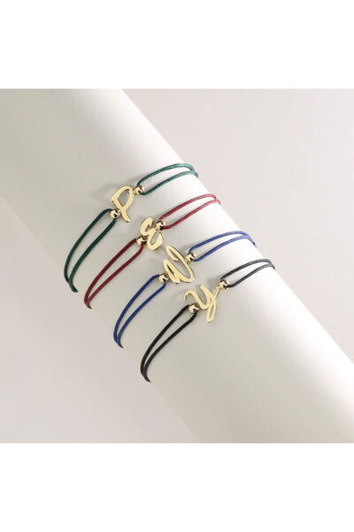 Sembol Gold Harf Bileklik 14K İpek Tasarım