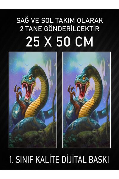 3M Snake Vehicle Car Door Post Plating Foil Digital Printing 50X25 cm Vehicle...