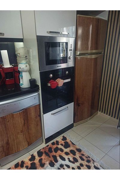 Bigaimaj Frigider cu model din lemn - folie adeziva, capac pentru masina de spalat vase