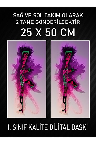 3M Ak-47 Araç Araba Kapı Direği Kaplama Folyosu Dijital Baskı 50x25 Cm Araç Kapı Direk Kaplama