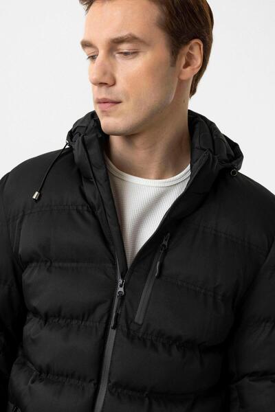 SÜVARİ Μαύρο Slim Fit Cavalier Παλτό Γέμισης