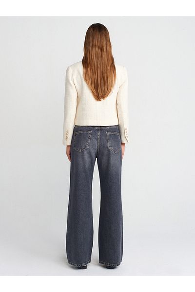 Dilvin 71736 Anthracite Wide Wideleg Denim Trousers