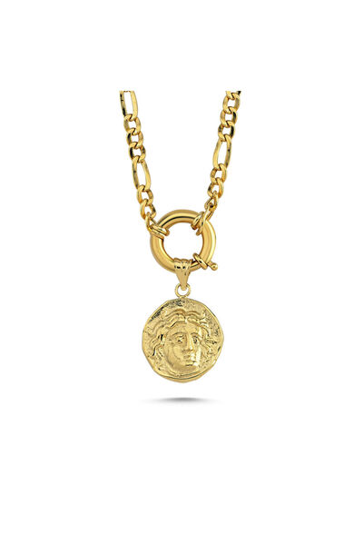 Sembol Gold Altın Madalyon Kolye Yeni Model