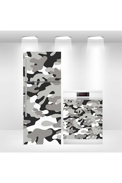 Bigaimaj Soldier Camouflage Κάλυμμα Ψυγείου και Πλυντηρίου Πιάτων Αυτοκόλλητο Φύλλο