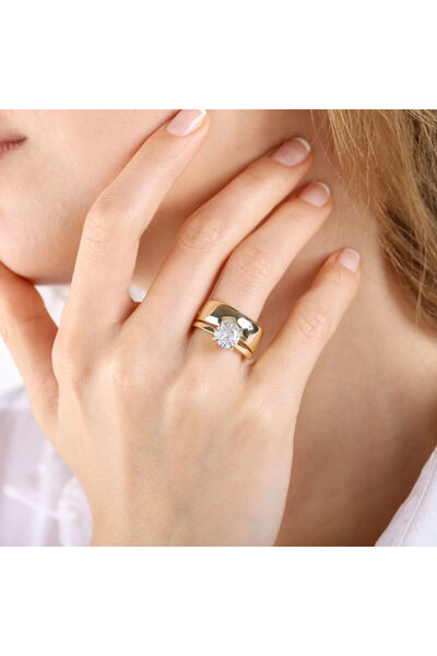 Sembol Gold Tektaş Alyans Altın Yüzük Klasik Tasarım