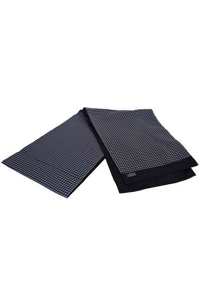 Exve Exclusive Negru, argintiu, pătrat, diamant, țesătură jacquard, eșarfă elegantă din lână pe două fețe