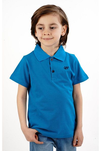 Lovella Tricou albastru pentru școală cu gât polo