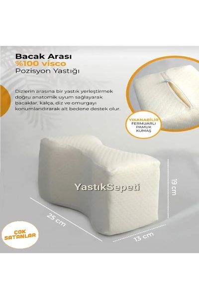 ORPEDOX Visco Yastık Ortopedik Bacak Arası Yastığı Pozisyon Yastığı Kalça Ame...