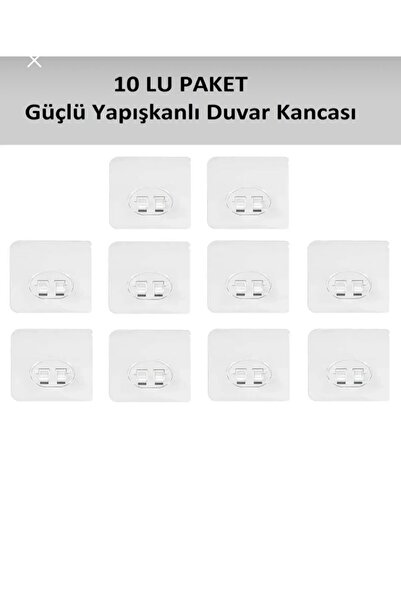 Genel Markalar 10 Adet Güçlü Kendinden Yapışkanlı Kanca Su Geçirmez Askı Turu...