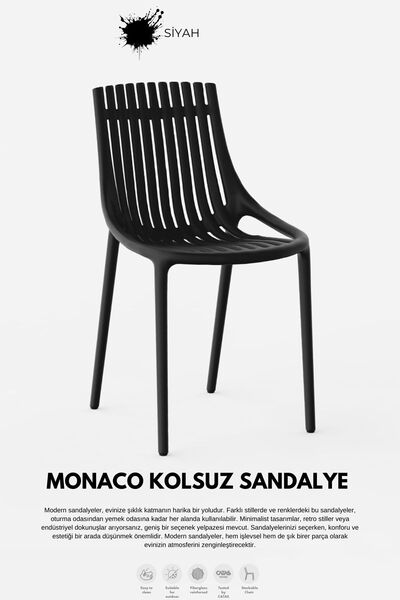 Daim Plastik MONAKO KOLSUZ  LÜX CAFE &  RESTAURANT  SANDALYESİ
