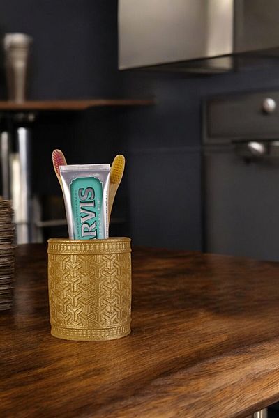 Evene Gold Colored Toothbrush Holder - Countertop Model 4