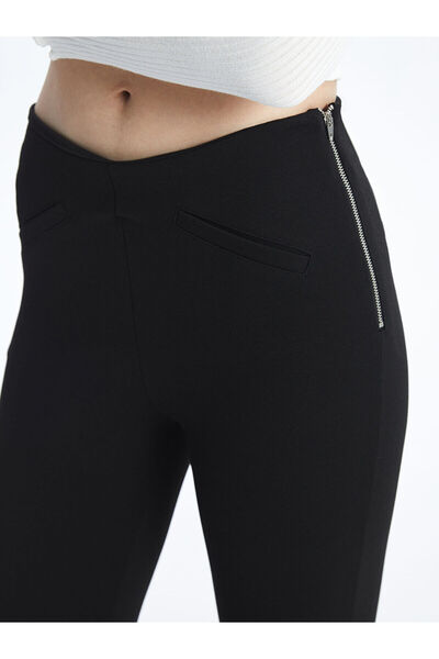 LC Waikiki Μαύρο γυναικείο καλσόν με ελαστική μέση