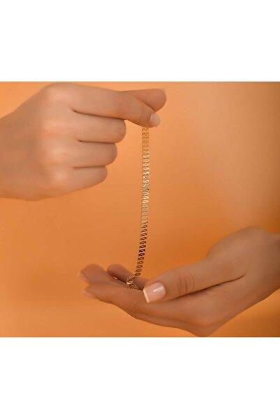 Sembol Gold Piramit Parlak Altın Bileklik 14 Ayar