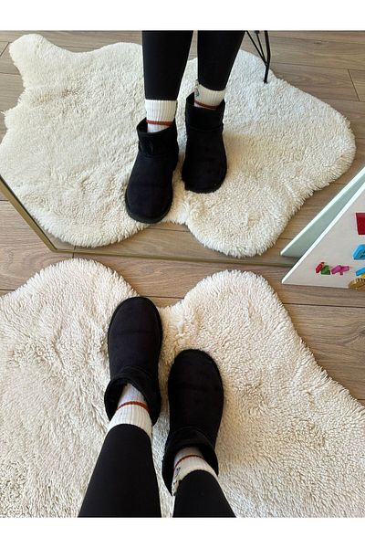VOSVOSBABYSTORE Μαύρες μίνι σουέντ μπότες για ενήλικες