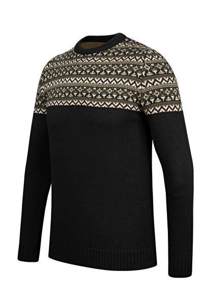 Çizgi Triko Ανδρικό πλεκτό πουλόβερ - λαιμόκοψη, με σχέδιο, κανονική εφαρμογή - 5022c