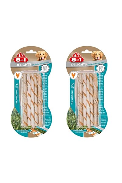 8in1 Delights Twisted Sticks Pro Dental Köpek Ödülü 55 Gr. 2 Li Set