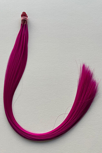 Eva Peruk Fiber Renkli Boncuk Kaynaklık Saç Pembe 10 Adet +takım Boncuğu