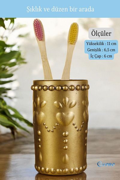 Evene Toothbrush Holder Toothbrush Holder Toothbrush Stand Toothbrush Holder Gold Antique Model 10