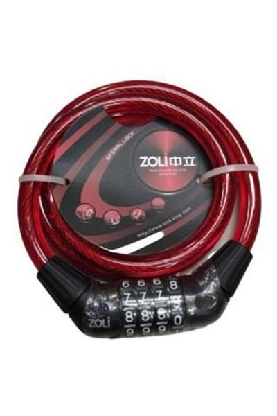 SARİSSA BİSİKLET Zoli 4-κλειδαριά ποδηλάτου από χάλυβα 12x1000 mm Κόκκινη κλειδαριά ποδηλάτου