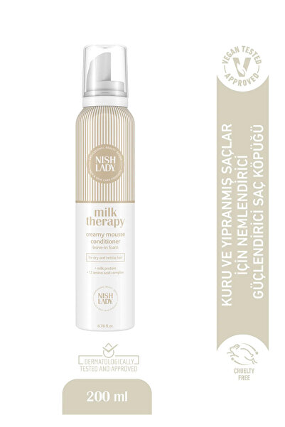 NISHLADY Milk Therapy Saç Köpüğü 200ml -Kuru ve Yıpranmış Saçlara Yönelik Krem Köpük