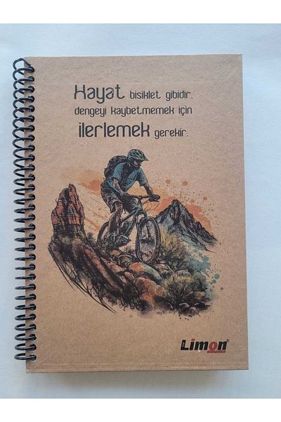 LİMON DEFTER 80 ورقة من كتاب الليمون الحلزوني - غلاف كرافت صلب، خطوط مقاس 14 × 20