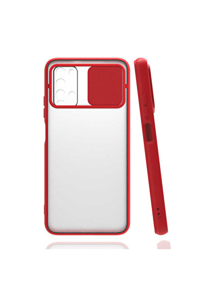 noktaks Xiaomi Redmi 9t Kılıf Kamera Sürgü Mat Arka Yüzey Renkli Çerçeve Lens...