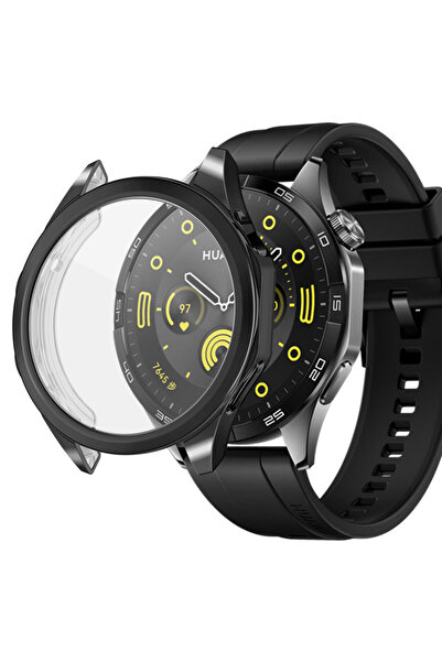 Techmaster Huawei Watch Gt4 46mm Uyumlu Kasa Ekran Koruyucu 360 Tam Koruma Kılıf Kapak