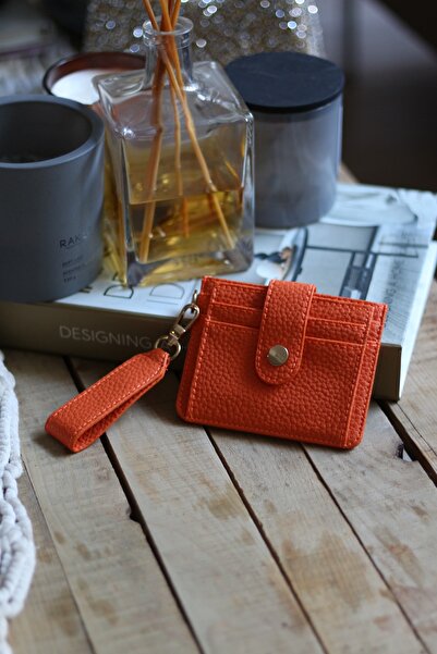 Moom Bag Women's Orange Mini Mascot Card Holder Wallet