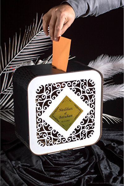 ADENZ Ahşap Takı Zarf Kutusu - Kişiye Özel / Düğün Nişan Söz Kına Gecesi Sünn...