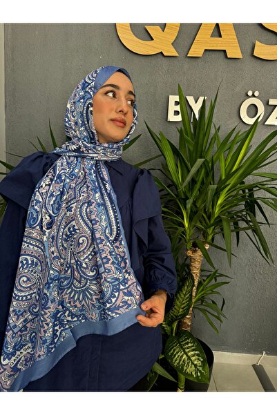 QASSA SHAL السراويل الليلية نمط العرقية الزرقاء لوتس