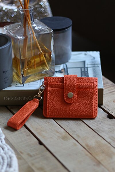 Moom Bag Women's Orange Mini Mascot Card Holder Wallet