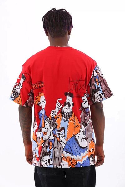 Mirage Red Unisex Oversize Crew Neck T-Shirt