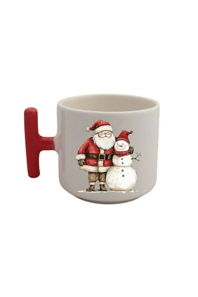 lili hediyelik Snowman and Santa Claus Printed Coffee Cup Mug Cup Christmas New Year Gift
