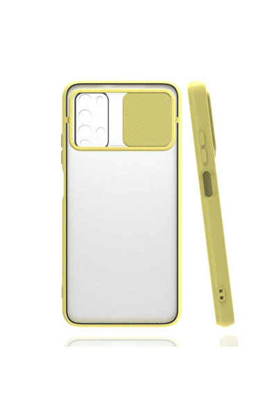 noktaks Xiaomi Redmi 9t Kılıf Kamera Sürgü Mat Arka Yüzey Renkli Çerçeve Lens...