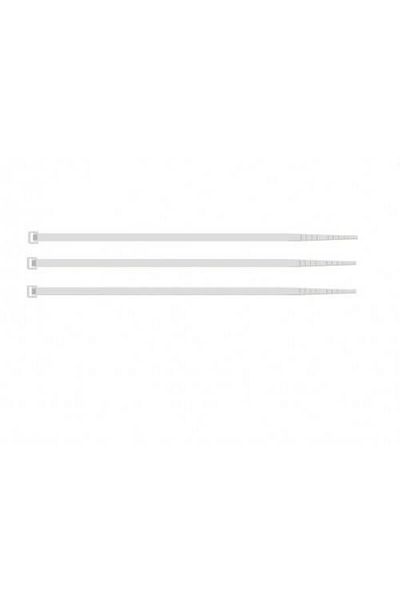 Meşem White Plastic Clamp - Pack of 100, 3.6 mm and 370 mm Cable Tie