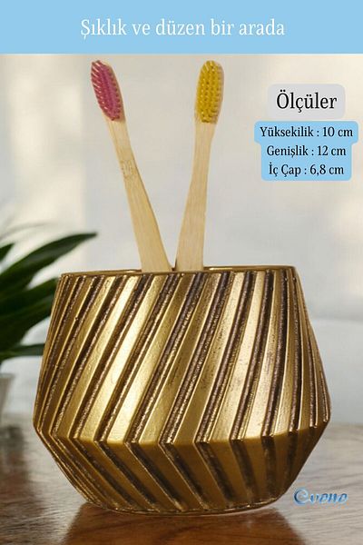 Evene Gold Antique Colored Toothbrush Holder - Holder Stand, Model 21
