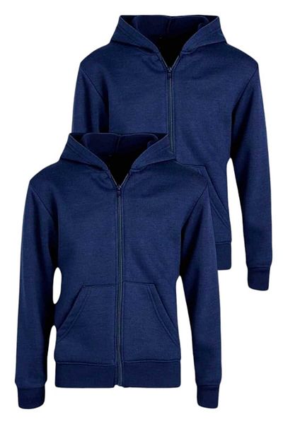 Uniquetrenders Set de 2 hanorace unisex din bumbac cu glugă și fermoar pentru copii
