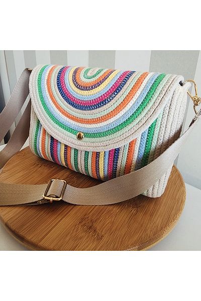 Yektayla Handmade Women's Bag, Side Bag, Crossbody Bag, Rope Bag, Straw Bag