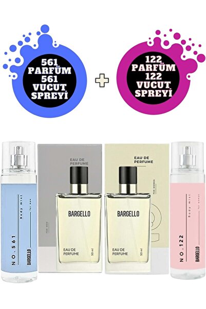Bargello 122 Oriental Kadın + 561 Fresh Erkek parfüm Seti ve Vücut Spreyleri