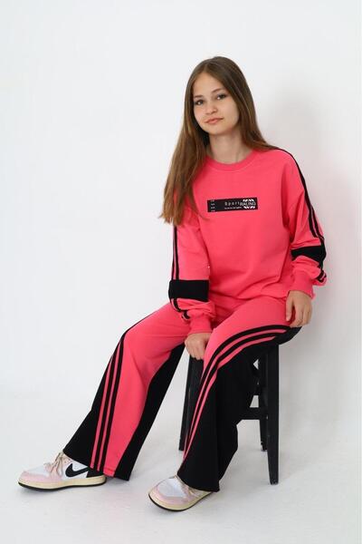 Asortix 100% Cotton Oversize Tracksuit Set for Girls - 2 Thread Garnished