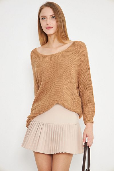armonika Дамски свободен плетен пуловер Camel Thessaloniki Arm-21K 012010