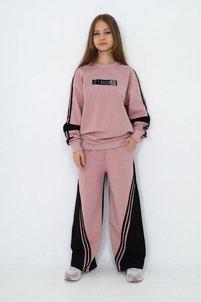 Asortix 100% Cotton Oversize Tracksuit Set for Girls - 2 Thread Garnished