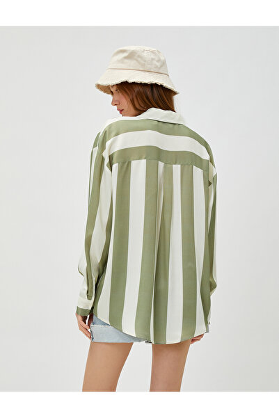 Koton Hosszú ujjú ing viszkóz gombos klasszikus gallérral