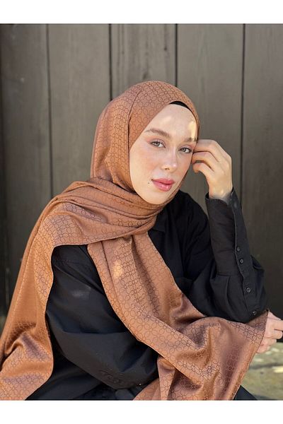 Modakaşmir Silky Jacquard Series Clover Pattern Shawl