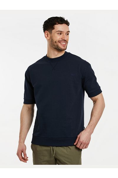 Threadbare Men Crew Neck Short Sleeve Embroidered Logo T-Shirt, Navy