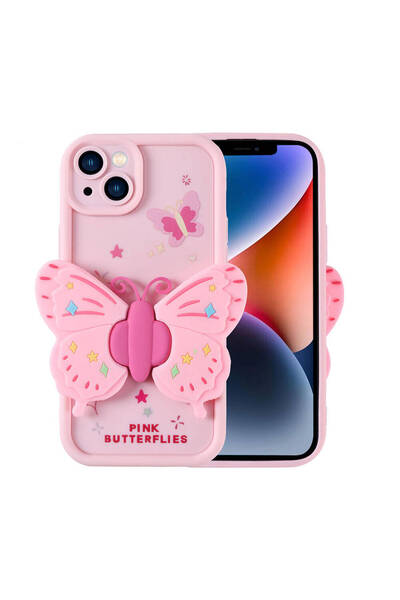 kilifone iPhone 14 - Kılıf Kamera Korumalı Figür Tasarımlı Kapya Kapak - Pemb...