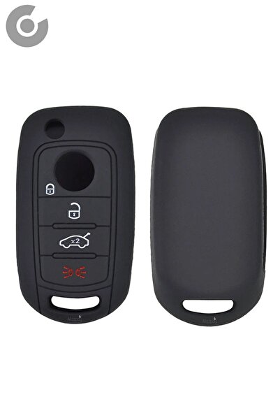 Alazpay غطاء حماية لمفتاح السيارة من السيليكون لسيارة فيات EGEA 500X (أسود - ...