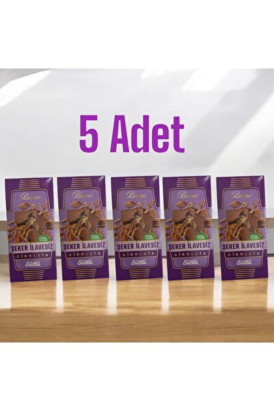 Russet 5'li Buono Sütlü Çikolata 100 gr Şekersiz (Stevia ile Tatlandırılmış)