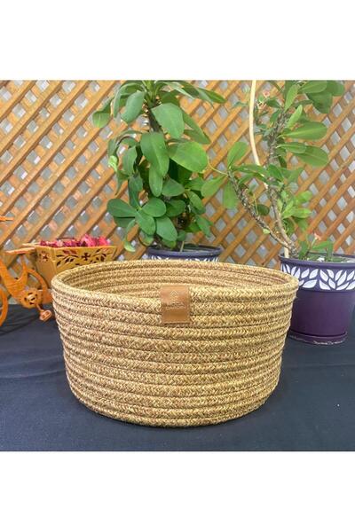 ModaCardin Ψάθινο από γιούτα Χειροποίητο καλάθι πολλαπλών χρήσεων Μακιγιάζ Μπ...