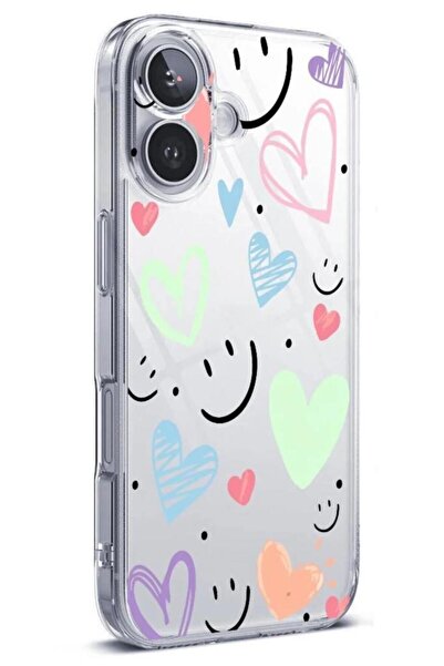 3GEN CASE İphone 16 Plus Uyumlu Desenli (Kamera Korumalı) Şeffaf Silikon Kılıf